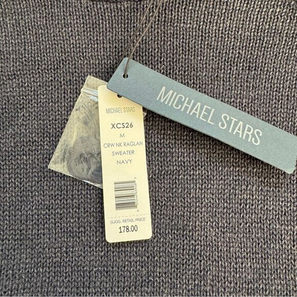 Michael Stars Crew Neck Raglan Sweater Navy Knit Size Medium NWT - Picture 4 of 8